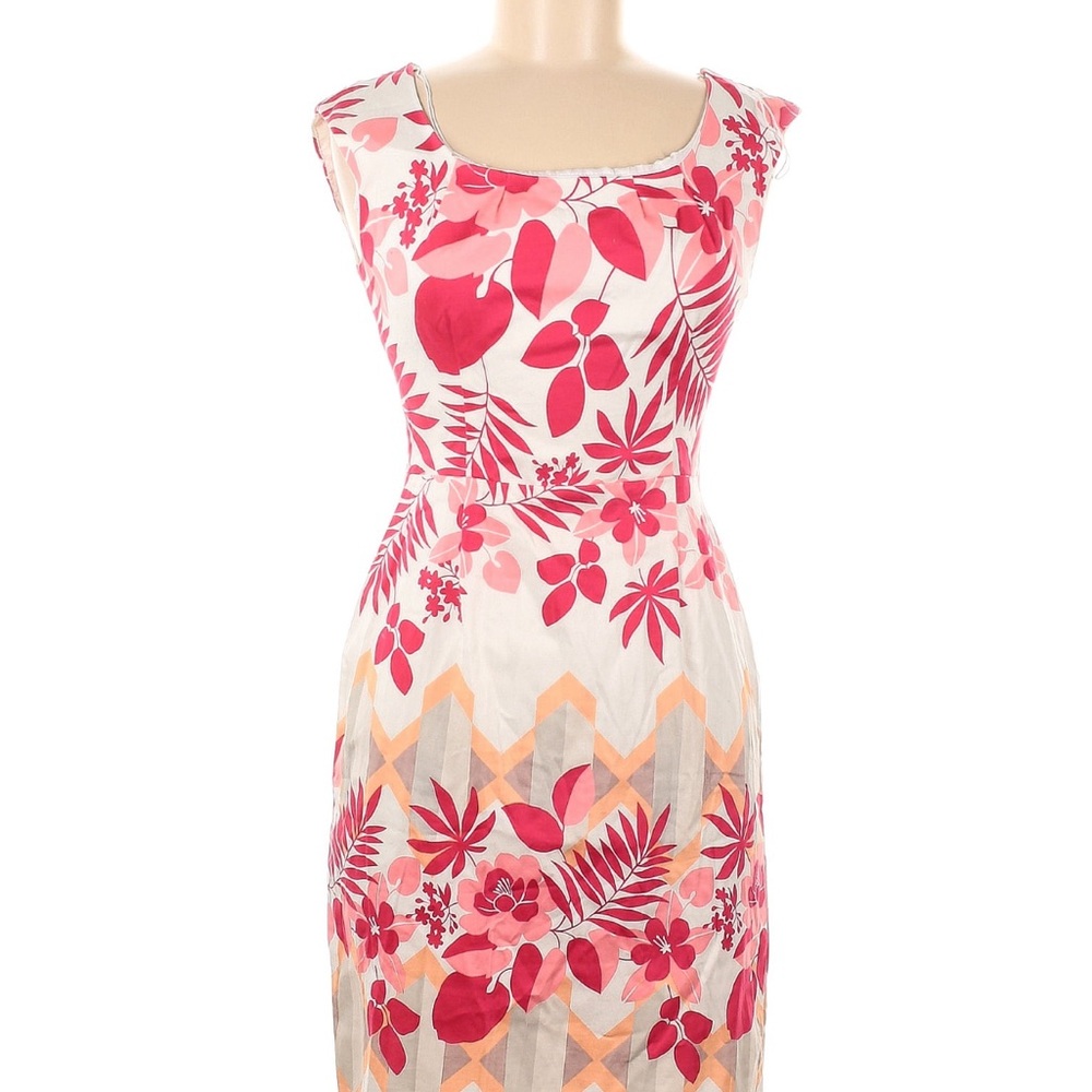 🌸London Times Floral Pink and White Party Dress